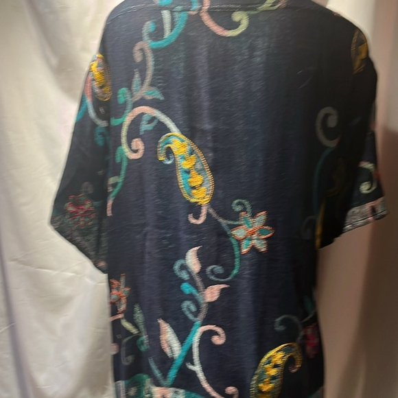 Small medium new with tags kimono in Mallard teal colored, saffron silk - Picture 4 of 8